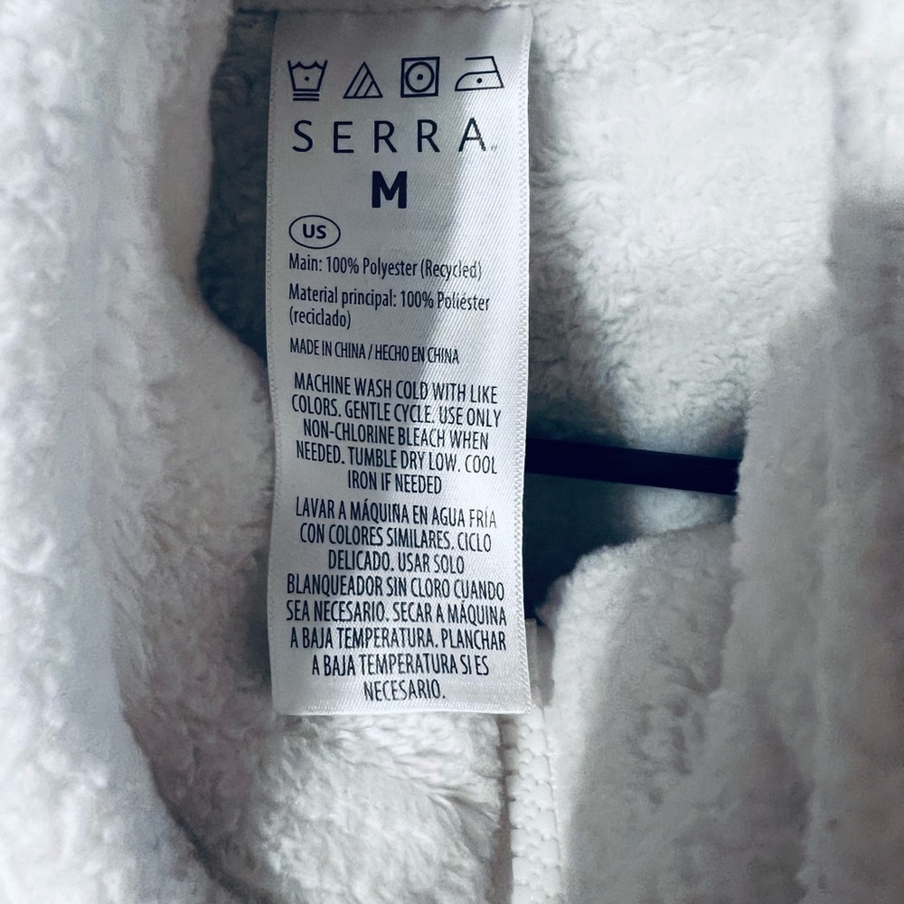 Serra Off-White Full Zip Fleece Jacket – Medium - Picture 4 of 6